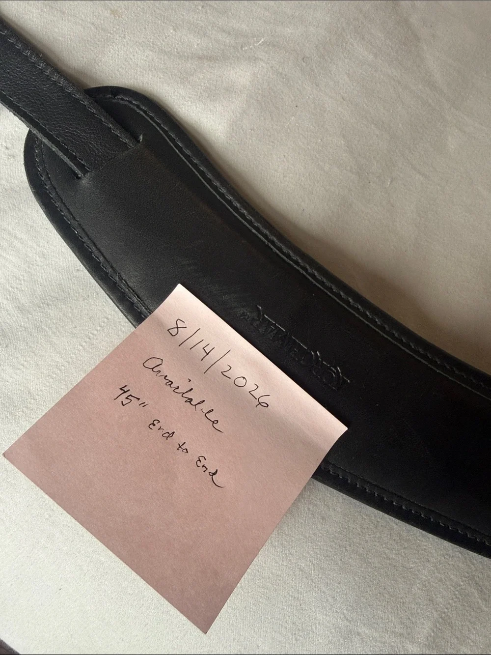 KORCHMAR Black Leather AsjustableShoulder Strap for Men Bags